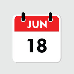 18 june icon with white background