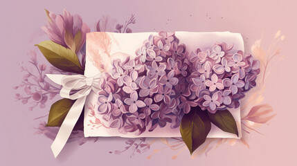 a beautiful lilac sunday illustration with an unopened letter, generative ai technology