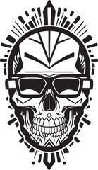 Good looking fashion skull with glasses vector 