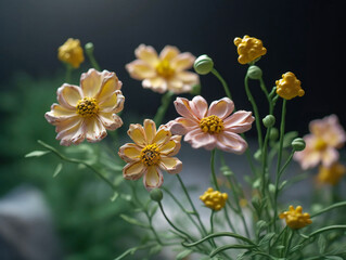 Obraz premium Cheerful Cosmos: A Burst of Color in Your Garden. Generative AI