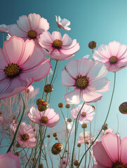 Cheerful Cosmos: A Burst of Color in Your Garden. Generative AI