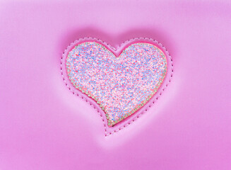 Heart symbol from rhinestones.