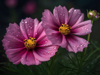 Fototapeta premium Cheerful Cosmos: A Burst of Color in Your Garden. Generative AI