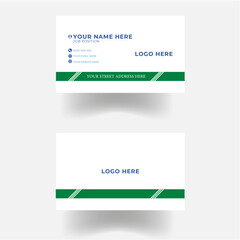 Fototapeta premium Business card print template with company logo. Vector illustration. Creative Business Card Template green.