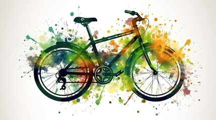 Fototapeta na wymiar a beautiful modern cartoon inspired cycling design artwork, generative ai technology
