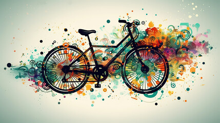 Fototapeta na wymiar a beautiful retro inspired bicycling in a modern design, generative ai technology