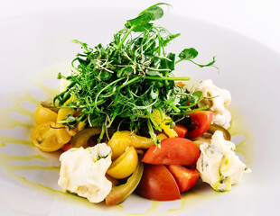 salad of different tomatoes on plate