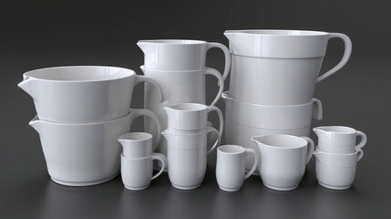 colorful plastic cups on a table, image of 3d plastic cups, generative ai