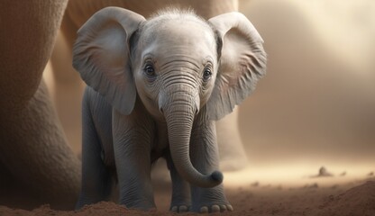 Baby elephant Ai generative
