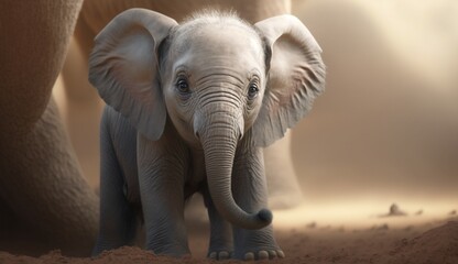 Obraz premium Baby elephant Ai generative