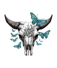 Western Cow Skull Watercolor