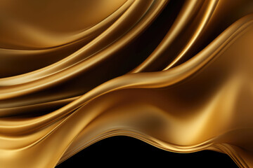 Golden Silk Waves Background
