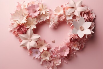 Obraz na płótnie Canvas card heart happy pink rose wedding day background flower valentine love. Generative AI. Generative AI