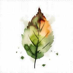 Leaf Watercolor. Generative AI