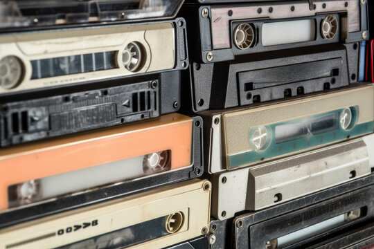 Old Audio Cassettes closeup