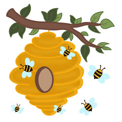 beehive bee and honey