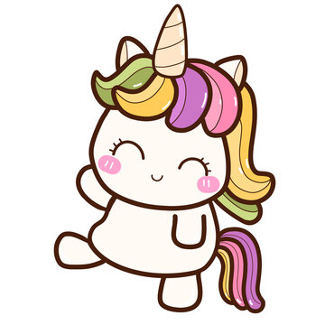 cute unicorn smile cartoon