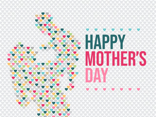 Happy Mother's Day Greeting vector typography with Mother and child