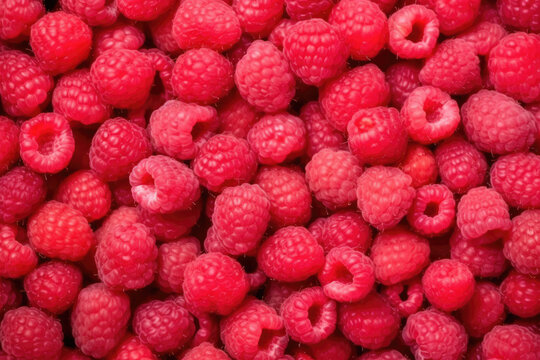Fresh raspberries background closeup, raspberry texture, fruit summer backdrop for your design. The concept of a healthy diet, using raspberry ketones, superfood for a healthy diet