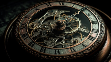 Fototapeta na wymiar Visualisation of a time, timetable, generative ai