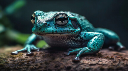 Blue tree frog with a green body illustration