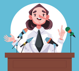 Business man politician liar tell lie corruption metaphor concept. Vector graphic design illustration