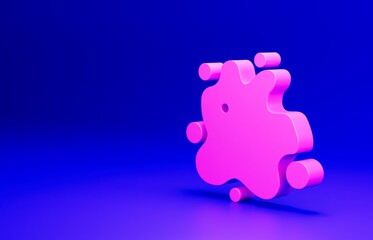 Pink Paint spray icon isolated on blue background. Minimalism concept. 3D render illustration