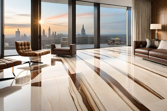 Premium luxury modern apartment room. Palissandro classico - natural marble stone texture, photo of slab