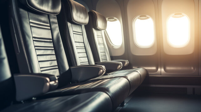 Interior of luxury plane, generative ai