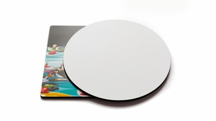 Podcast Cover Mockup, Blank CD or DVD disk mockup isolated on white background, Generative AI