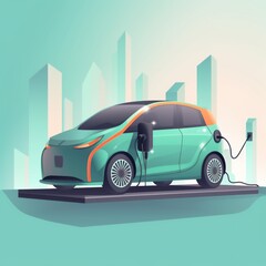 electric energy electricity technology automobile city car power battery transportation. Generative AI. Generative AI