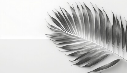 Fototapeta premium Palm tropical leaves on white background, tropic background, white, generated AI