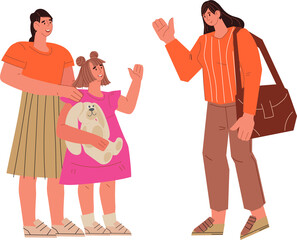 Child stays with the nanny while the mother is at work. Selection and hiring of a nanny and part-time babysitters.