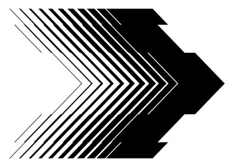 Black vector arrow on a white background. Pointer, Design element. Navigation. Modern  pattern. Trendy striped vector background © Larysa