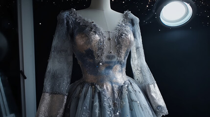 woman in a dress, moon-inspired princess dress, generative ai