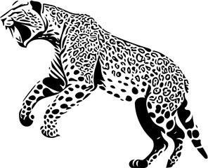 Leopard in front of a white | Leopard vector illustration | Digital illustration