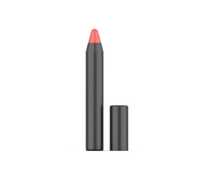 Black lip color crayon for branding and mockup template, 3d render illustration.