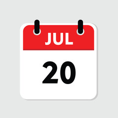 20 july icon with white background