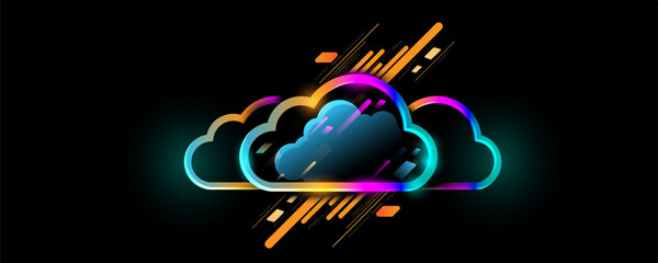 Sci-fi computer cloud technology background image