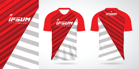 red white jersey sport uniform shirt design template