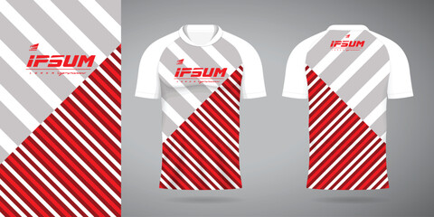 red white jersey sport uniform shirt design template