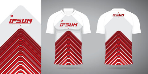 red white jersey sport uniform shirt design template