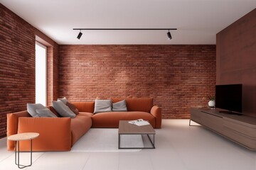 interior background sofa simple wall luxury white living living room green. Generative AI. Generative AI