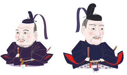 徳川将軍肖像画デフォルメシリーズ1　徳川家康 徳川秀忠