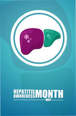 Hepatitis awareness month, vector illustration, suitable for web banner poster or card campaign