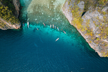 travel by longtail boat in Phi Phi islands