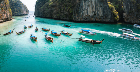 travel by longtail boat in Phi Phi islands