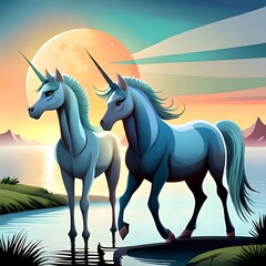 Fototapeta premium illustration of a horse