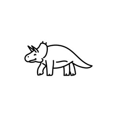 Child toy triceratops black line icon. © Backwoodsdesign