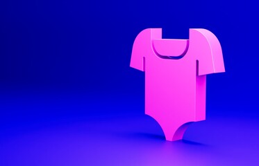 Pink Summer beach swimsuit icon isolated on blue background. Beach women fashion. Minimalism concept. 3D render illustration
